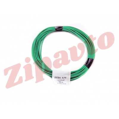 Провод сечением 0,75 кв. мм зеленый (отрезок 10 м.)